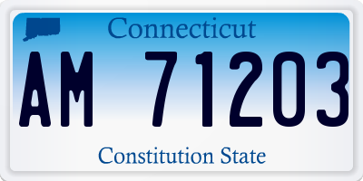 CT license plate AM71203