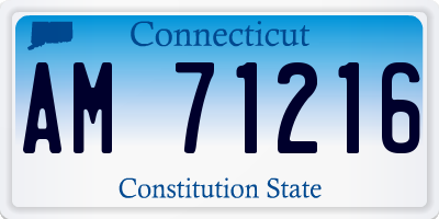 CT license plate AM71216