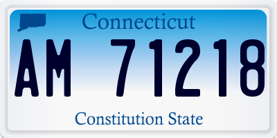 CT license plate AM71218