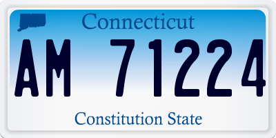CT license plate AM71224