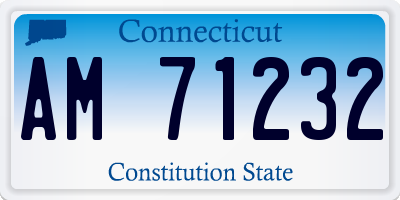 CT license plate AM71232
