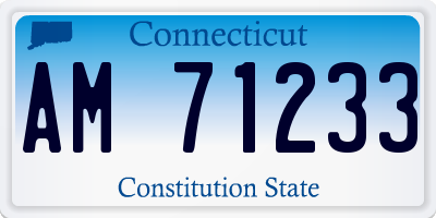 CT license plate AM71233