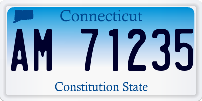 CT license plate AM71235