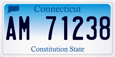 CT license plate AM71238