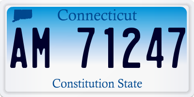 CT license plate AM71247