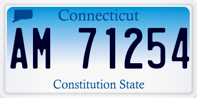 CT license plate AM71254