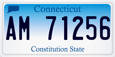 CT license plate AM71256