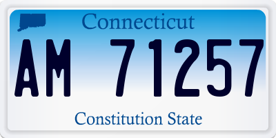 CT license plate AM71257