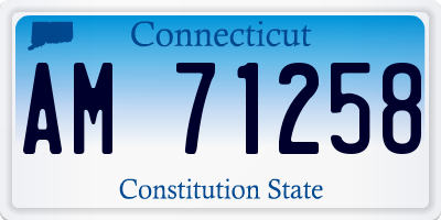 CT license plate AM71258
