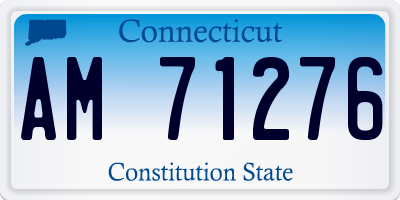 CT license plate AM71276