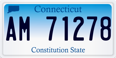 CT license plate AM71278