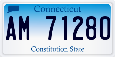 CT license plate AM71280