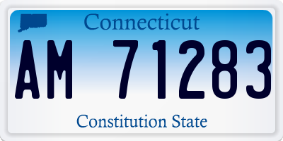 CT license plate AM71283