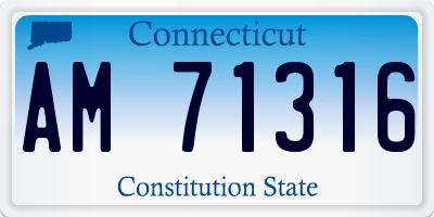 CT license plate AM71316