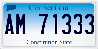 CT license plate AM71333