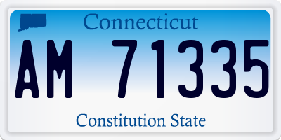 CT license plate AM71335