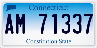 CT license plate AM71337