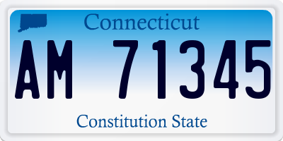 CT license plate AM71345