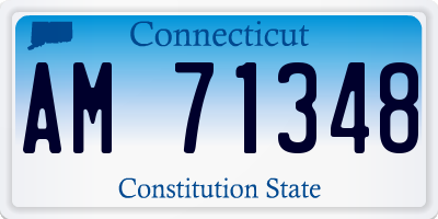 CT license plate AM71348
