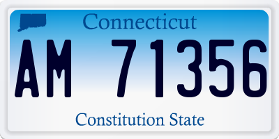 CT license plate AM71356