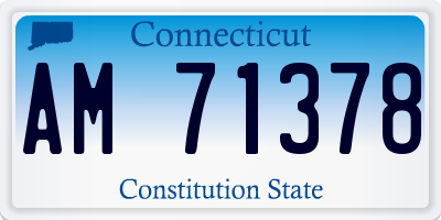 CT license plate AM71378