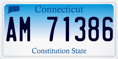 CT license plate AM71386