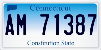 CT license plate AM71387