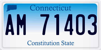 CT license plate AM71403