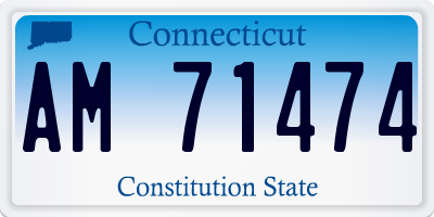 CT license plate AM71474