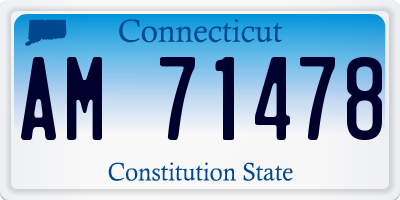 CT license plate AM71478