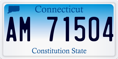CT license plate AM71504