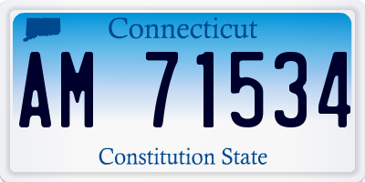 CT license plate AM71534