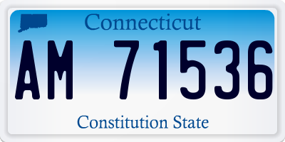 CT license plate AM71536
