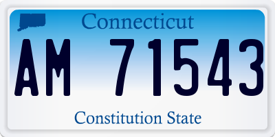 CT license plate AM71543