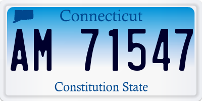 CT license plate AM71547