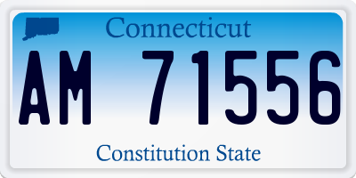 CT license plate AM71556