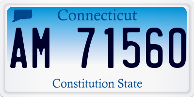 CT license plate AM71560