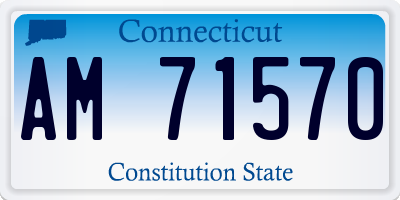 CT license plate AM71570