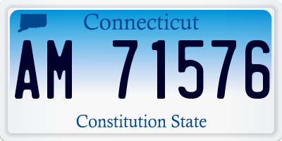 CT license plate AM71576