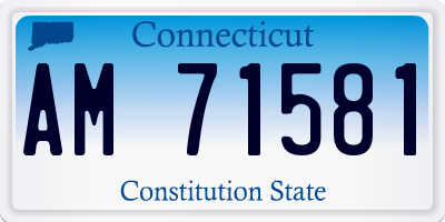 CT license plate AM71581