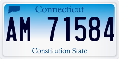 CT license plate AM71584