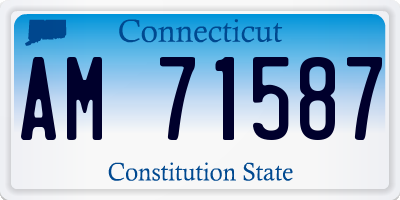 CT license plate AM71587
