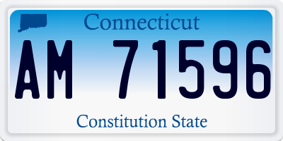 CT license plate AM71596