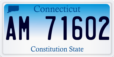 CT license plate AM71602