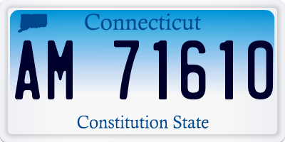 CT license plate AM71610