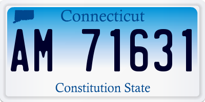 CT license plate AM71631