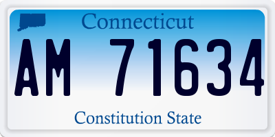 CT license plate AM71634