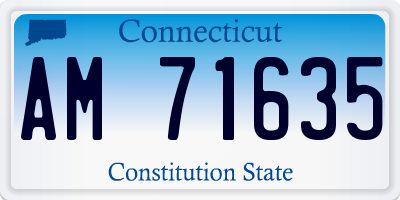 CT license plate AM71635