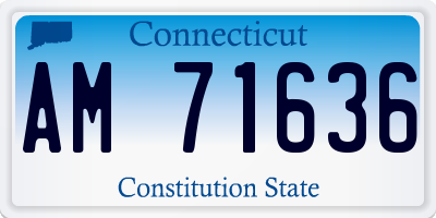 CT license plate AM71636