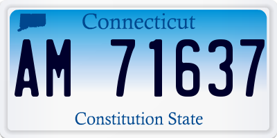 CT license plate AM71637